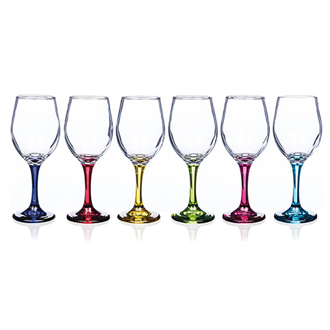 Rainbow Vienna Wine Glasses 315cc Party 6 Pack