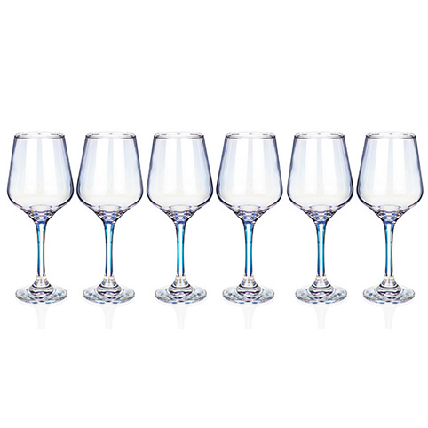 Unicorn Lustre Wine Glasses Set 6, 425cc